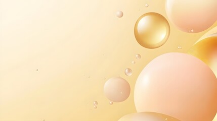 Abstract Golden and Peach Bubbles Background