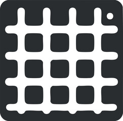 Abstract black and white grid pattern with rounded square shapes and lines in modern design