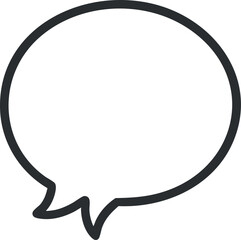Empty speech bubble icon with a round shape and black outline on white background