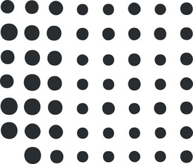 Black and white polka dot pattern with varying sizes creating a seamless decorative background