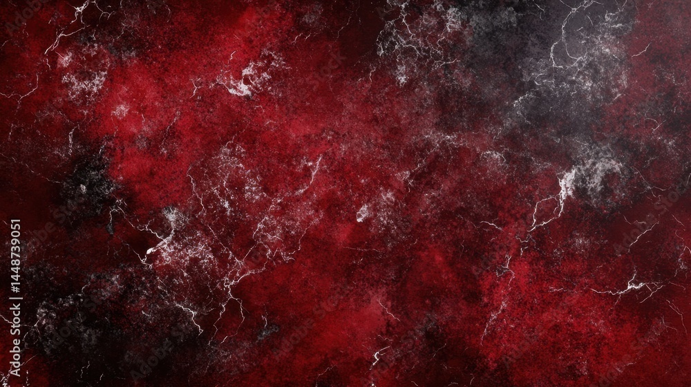 Poster abstract dark red grunge texture with white veins artistic background for creative design and elegan