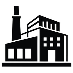 Obraz premium Industrial Factory Building Icon Design of Manufacturing Plant