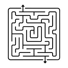 Square maze simple logic game or labyrinth vector illustration