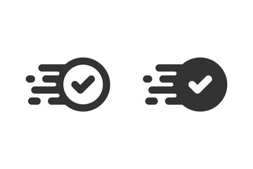 Fast approval or quick completion icon set. Suitable for web design, apps, presentations, and other visual communication needs.