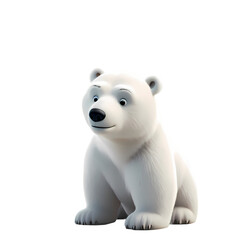 polar bear on white background
