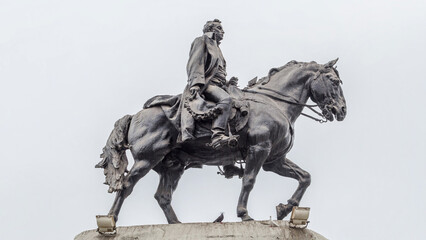 Monument to Jose de San Martin on the Plaza San Martin timelapse hyperlapse in Lima, Peru.