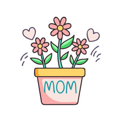 Mothers day flowers flowerpot hearts mom gift love floral plant blossom bloom celebration happy