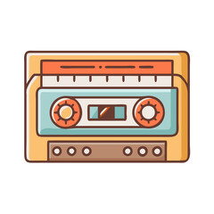 Vintage cassette tape illustration for music lovers and retro audio technology enthusiasts design