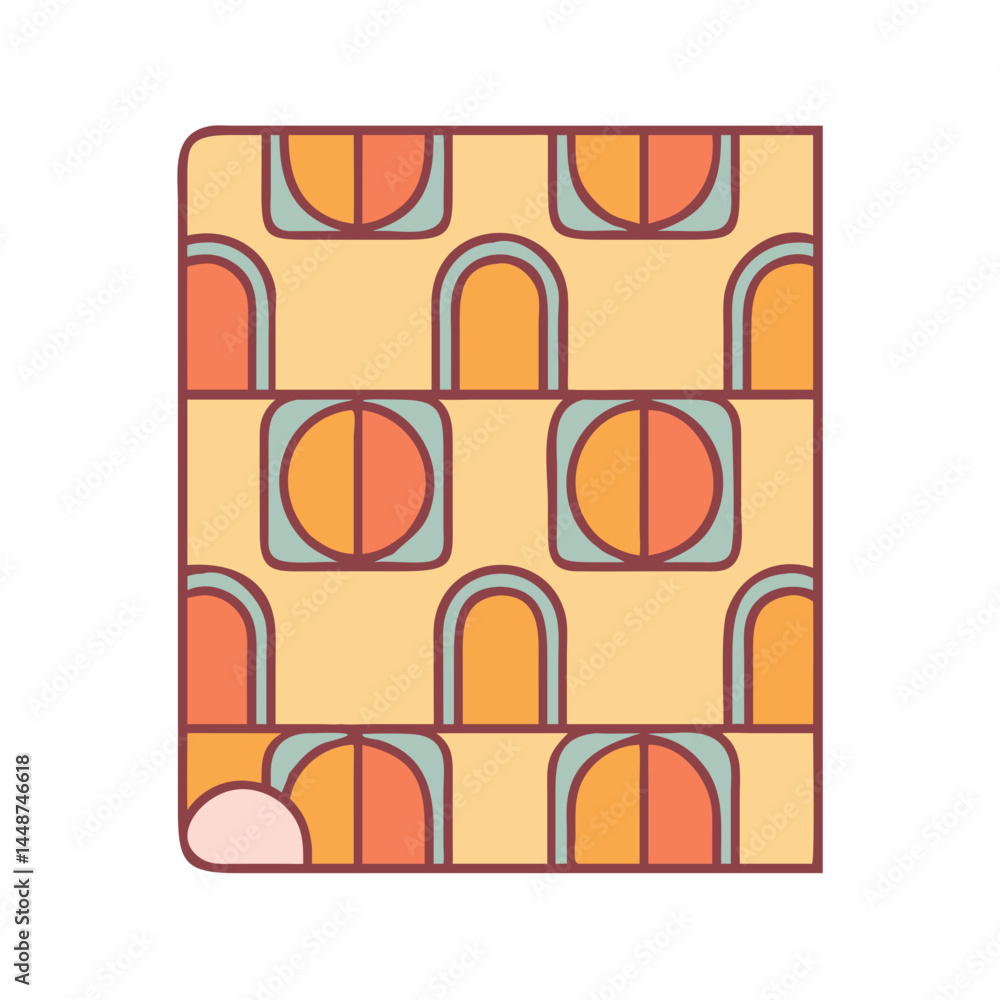 Aufkleber abstract geometric pattern design with rounded shapes and pastel colors for modern backgrounds and p