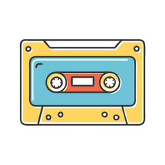 Retro cassette tape audio music player vintage sound recording technology entertainment media device