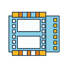 Obraz premium Discover the magic of cinema with this film strip reel movie entertainment and video icon design