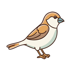 Illustration of a cute sparrow bird drawing vector image for wildlife and nature lovers design