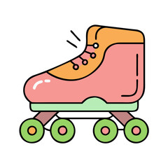 Roller skate illustration for recreational skating and roller derby equipment design vector art
