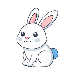 Cute bunny rabbit illustration vector drawing easter bunny cartoon animal pet spring hare adorable art