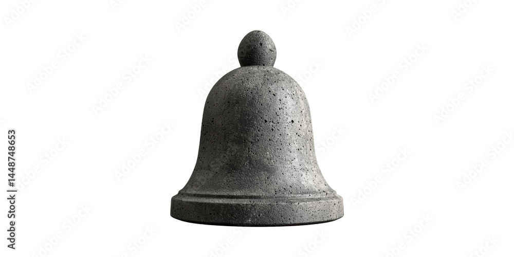 Poster concrete bell-shaped object. industrial design and architectural element isolated on transparent bac