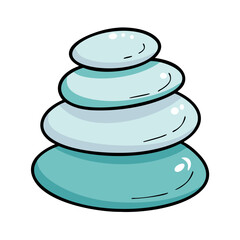 Illustration of stacked zen stones for meditation wellness and balance rock cairn design concept