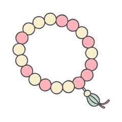 Obraz premium Pastel beaded bracelet jewelry accessory fashion style handmade beads pink and yellow design