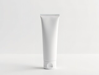 l cosmetic tube mockup, vertical layout, isolated on clean white background, suitable for skincare branding.