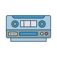 Illustration of vintage cassette player for music and audio entertainment and nostalgia themes design