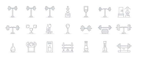 icon sheet, simple shapes, Barbell icons