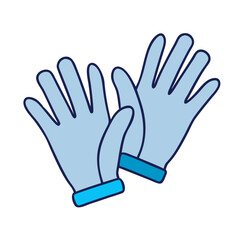 Illustration of blue gloves hand protection safety gloves work gloves medical gloves cleaning gloves