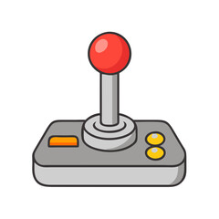 Retro arcade joystick vector illustration for vintage gaming console and controller design needs