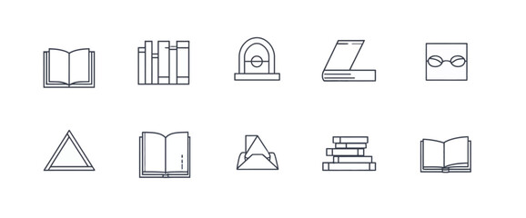icon sheet, simple shapes, Book icons