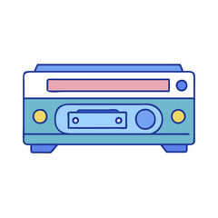 Vintage audio player illustration for retro music lovers and audio equipment enthusiasts design