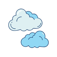 Obraz premium Illustration of two blue clouds weather forecast sky cloudscape nature design element vector art