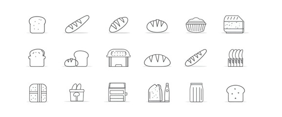 icon sheet, simple shapes, Bread icons