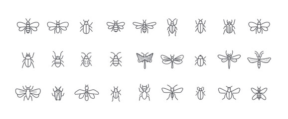 icon sheet, simple shapes, Bug icons