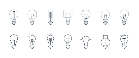 icon sheet, simple shapes, Bulb icons