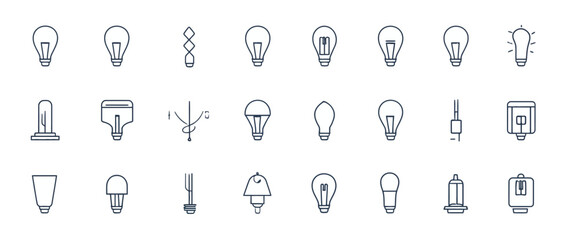 icon sheet, simple shapes, Bulb icons