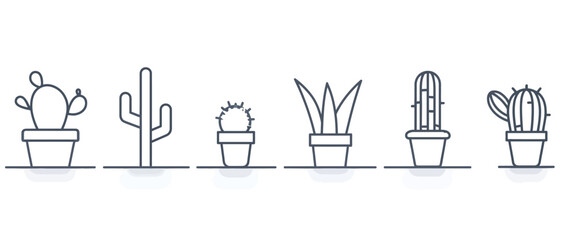 icon sheet, simple shapes, Cactus icons