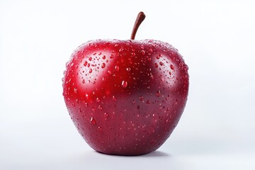 Fresh Red Apple with Water Droplets