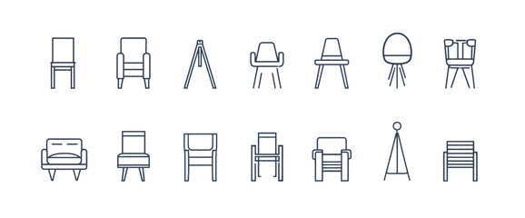 icon sheet, simple shapes, Chair icons