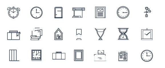 icon sheet, simple shapes, Clock icons
