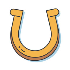 Golden horseshoe vector illustration symbol of luck and fortune horse shoe charm graphic design