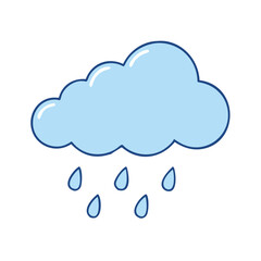 Download cute blue cloud raining weather forecast vector illustration graphic design element