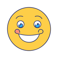 Download happy emoji face vector illustration for social media and messaging apps design use