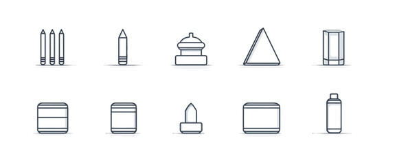 icon sheet, simple shapes, Eraser icons