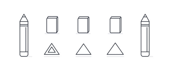 icon sheet, simple shapes, Eraser icons