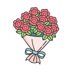 Celebrate love with this beautiful roses bouquet illustration floral arrangement gift design
