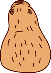 Hand-Drawn Capybara Cartoon Vector Featuring Cute and Relaxed Poses in Flat Style
