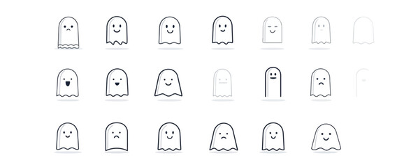 icon sheet, simple shapes, Ghost icons
