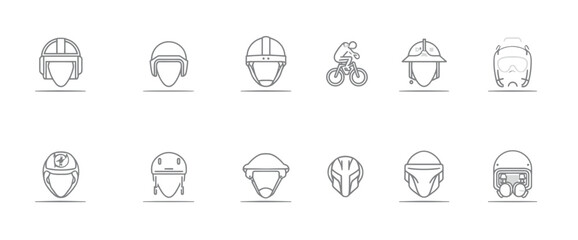 icon sheet, simple shapes, Helmet icons