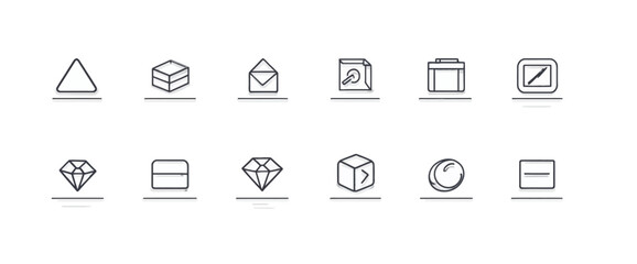 icon sheet, simple shapes, Light icons