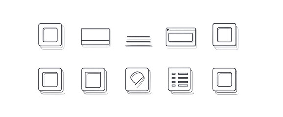 icon sheet, simple shapes, Log icons