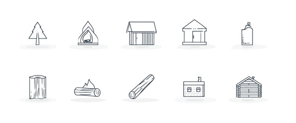 icon sheet, simple shapes, Log icons