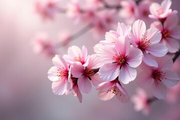 Fototapeta premium Delicate pink sakura blossoms, full bloom, soft petals , nature, blossom, floral